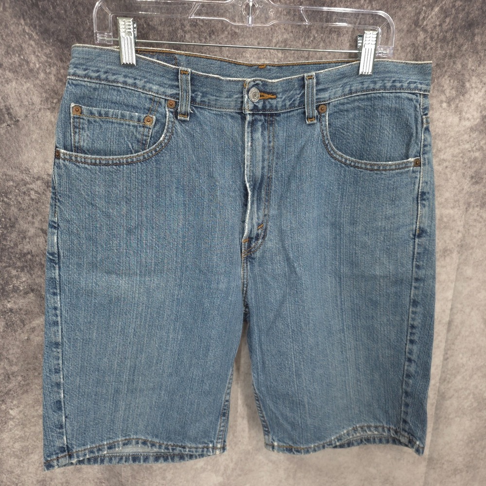 Levi's 505 Jean Shorts Mens 34 Blue Straight  Jorts Denim‎ Cotton